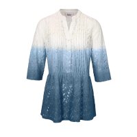 Lace blouse, white-blue