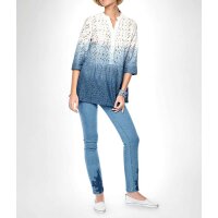 Lace blouse, white-blue