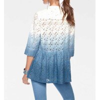 Lace blouse, white-blue