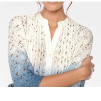 Lace blouse, white-blue