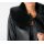 Lamb nappa leatherjacket with weave fur, black