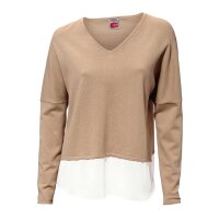 2-in-1-Feinstrickpullover, sand-creme