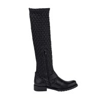 Marken-Leder-Stiefel, schwarz
