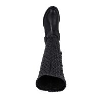 Marken-Leder-Stiefel, schwarz