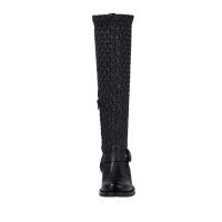 Marken-Leder-Stiefel, schwarz