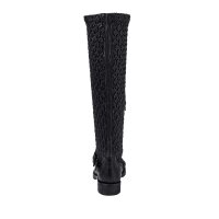 Marken-Leder-Stiefel, schwarz