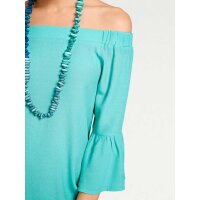 Carmen neckline dress, mint