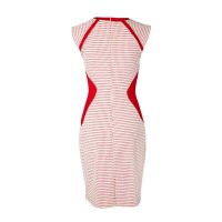 Kleid, weiß-rot