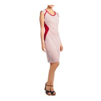 Kleid, weiß-rot