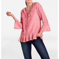 Designer-Rüschenbluse m. Top, rosé