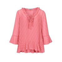 Designer-Rüschenbluse m. Top, rosé