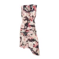 Satinkleid, rosa-bunt