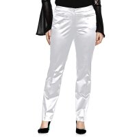 Satin pencil trousers, white