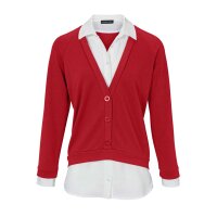 Designer-2-in-1-Blusenshirt, rot-weiß