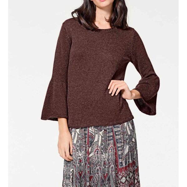 Sweater with flounces, blackberry