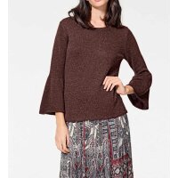 Pullover m. Volants, brombeere
