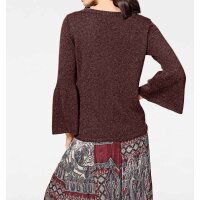 Sweater with flounces, blackberry
