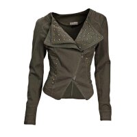 Bikerjacke m. Nieten, oliv