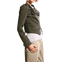 Bikerjacke m. Nieten, oliv