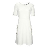 Sheath dress with lacing, white