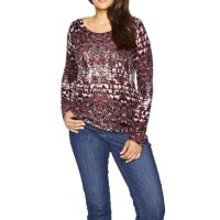 Sweatshirt, bordeaux, strass