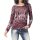 Sweatshirt, bordeaux, strass