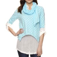 Shirt 3-Teiler, aqua-creme