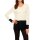 Kaschmir-Strickjacke, creme-schwarz