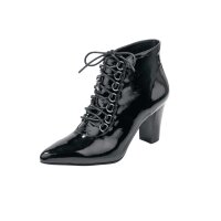 Patent leather booties, black