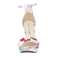 Sandały designerskie, biało-wielokolorowe