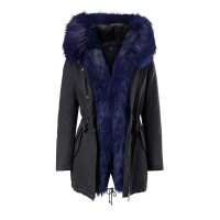 2-in-1-Parka m. Webpelz+Weste, graublau