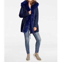 2-in-1-Parka m. Webpelz+Weste, graublau