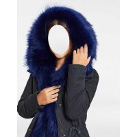 2-in-1-Parka m. Webpelz+Weste, graublau