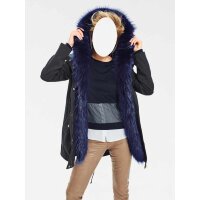 2-in-1-Parka m. Webpelz+Weste, graublau
