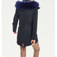 2-in-1-Parka m. Webpelz+Weste, graublau