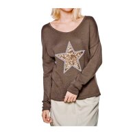 Sweatshirt with sequins, taupe