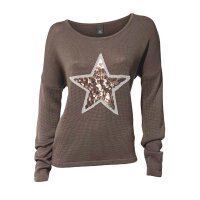 Sweatshirt with sequins, taupe