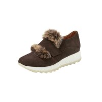 Velours sneakers with weave fur, brown