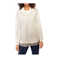 Designer-Spitzen-Jerseyshirt, ecru