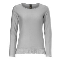 Fransenpullover, grau-melange