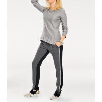 Fransenpullover, grau-melange