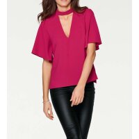 Designer-Bluse m. Cut-Out, pink