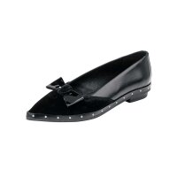 Leder-Ballerina, schwarz