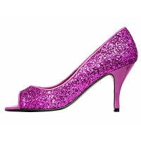 Designer-Abend-Peeptoepumps, pink