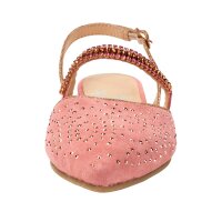 Sling ballerina shoe with strass, rosé