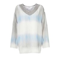 Bluzka tie-dye z koronką, wielokolorowa