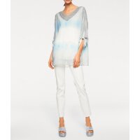 Designer-Batikbluse m. Spitze, bunt