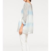 Designer-Batikbluse m. Spitze, bunt