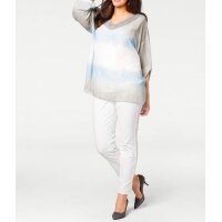 Designer-Batikbluse m. Spitze, bunt