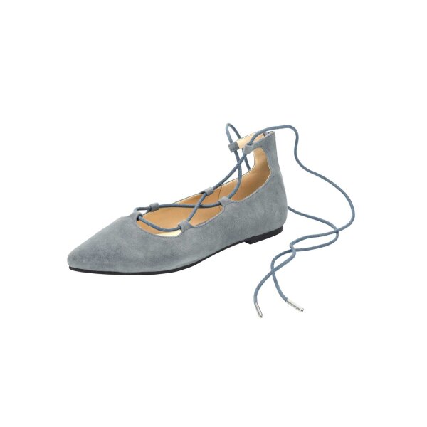 Velour ballerina shoe, grey blue